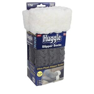 Ontel Huggle Slipper Socks, Grey